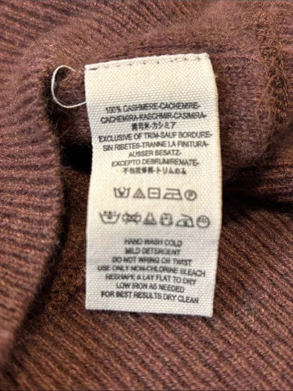 Free People Woman’s 100% Cashmere Pullover V Neck Brown Sweater  XS